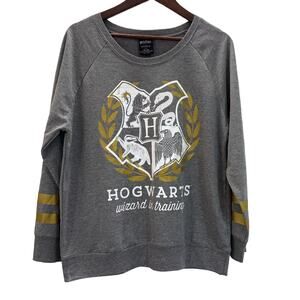 Harry Potter Hogwarts Sweater Women's Size 2XL Gray Long Sleeve Cotton Pullover